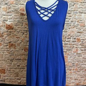 NWT Women's Sleeveless Royal Blue Top Size S